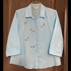 Vintage Tia Rhinestone Blouse Small